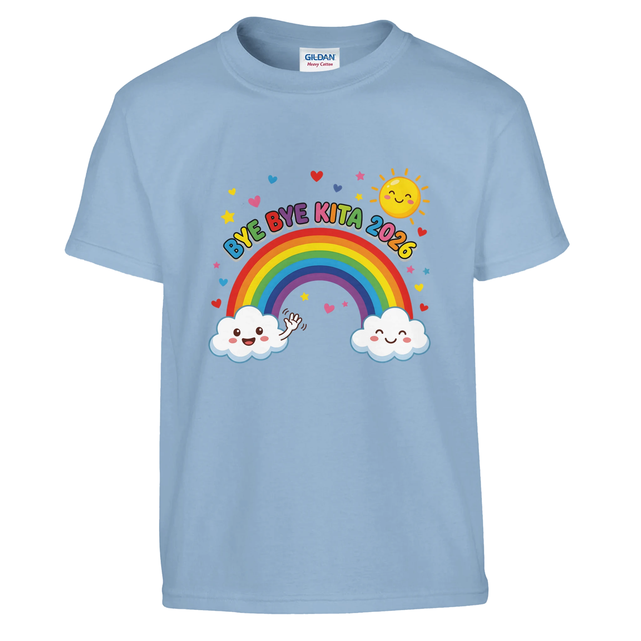 Bye Bye Kita 2026 T-Shirt – Kinder T-Shirt in Hellblau, Freisteller