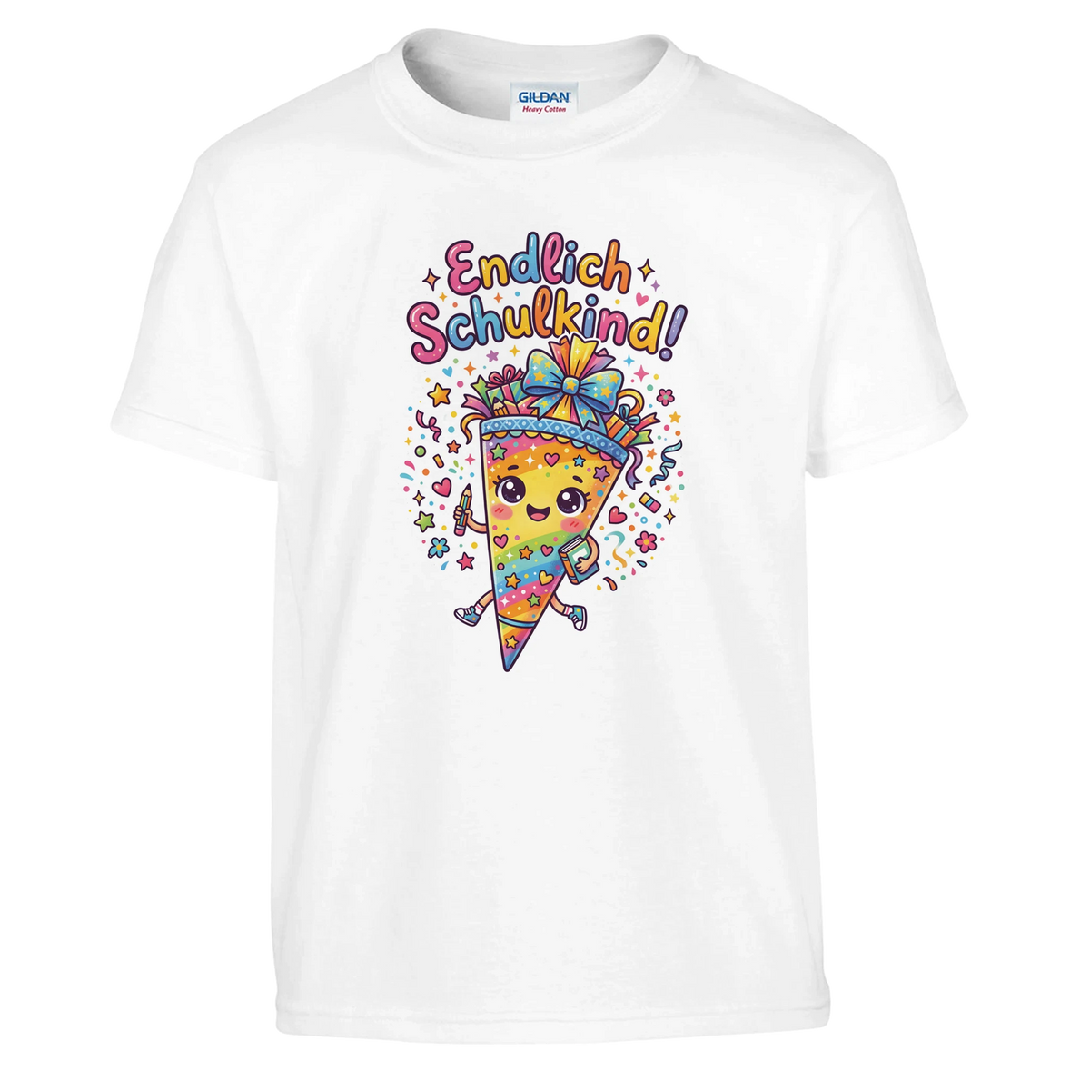 Endlich Schulkind T-Shirt – Kinder T-Shirt in Rot, Freisteller
