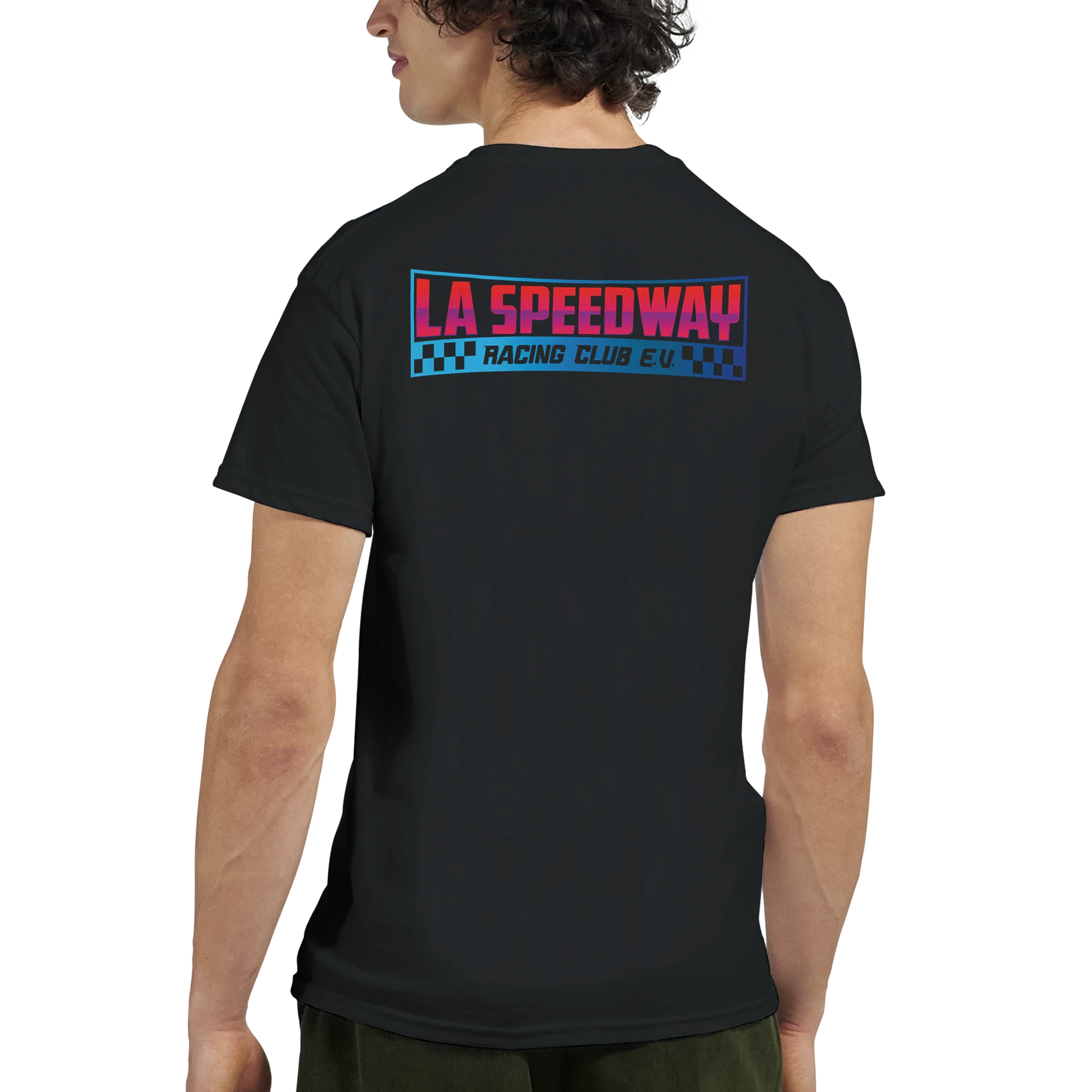 LA Speedway Racing Club T-Shirt mit Name – Herren Lifestyle 3, Rückansicht