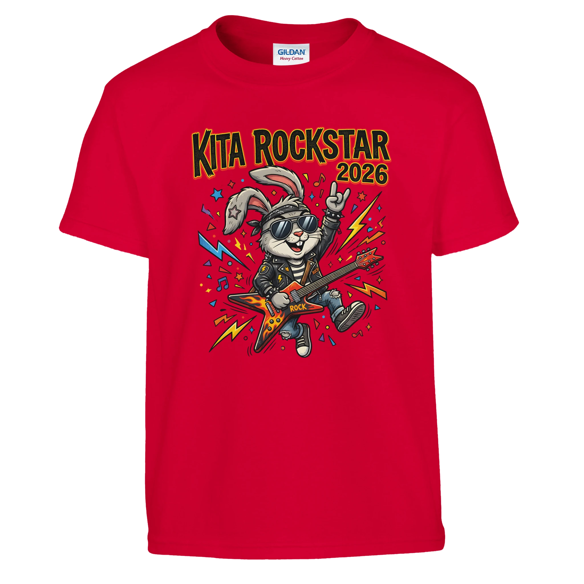 Kita Rockstar 2026 Lustiges Abschluss Shirt – Kinder T-Shirt Rückseite
