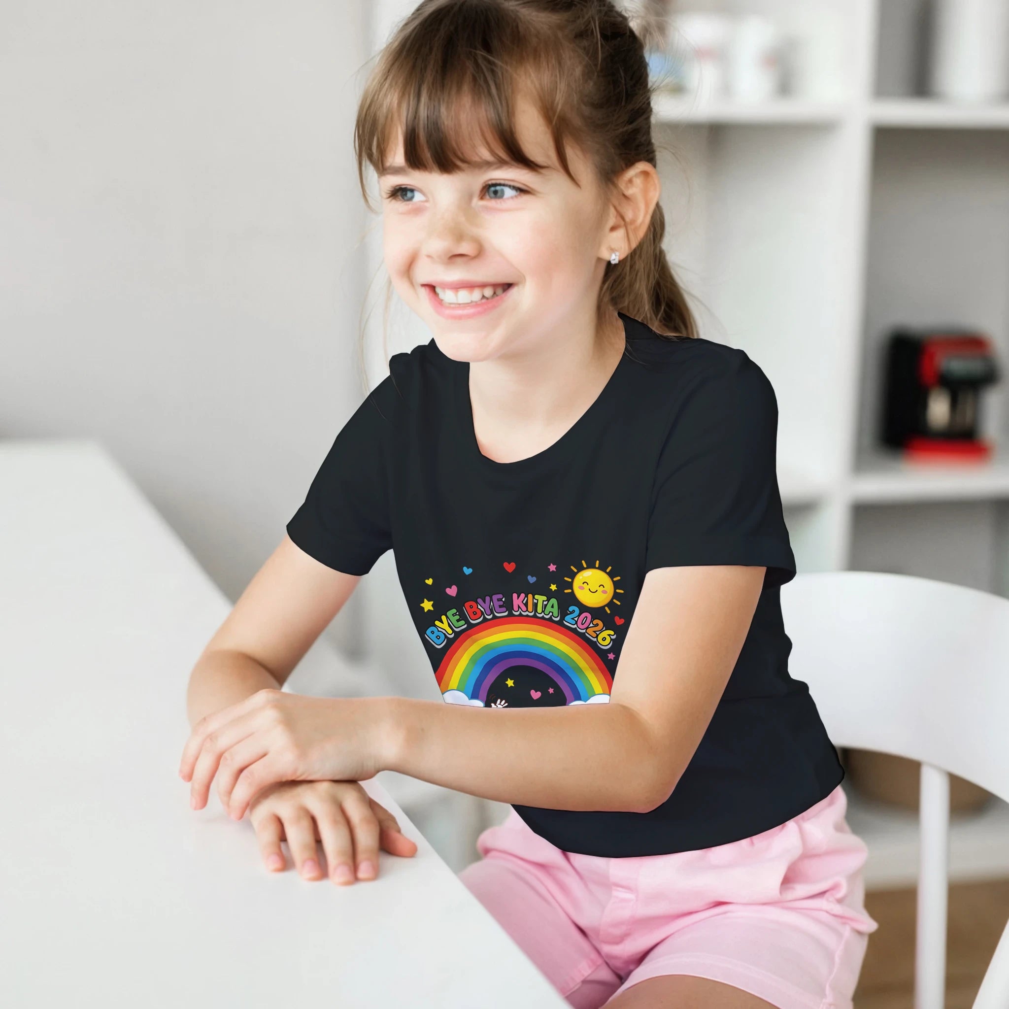 Bye Bye Kita 2026 T-Shirt – Mädchen mit Kinder T-Shirt, Kinderzimmer Foto