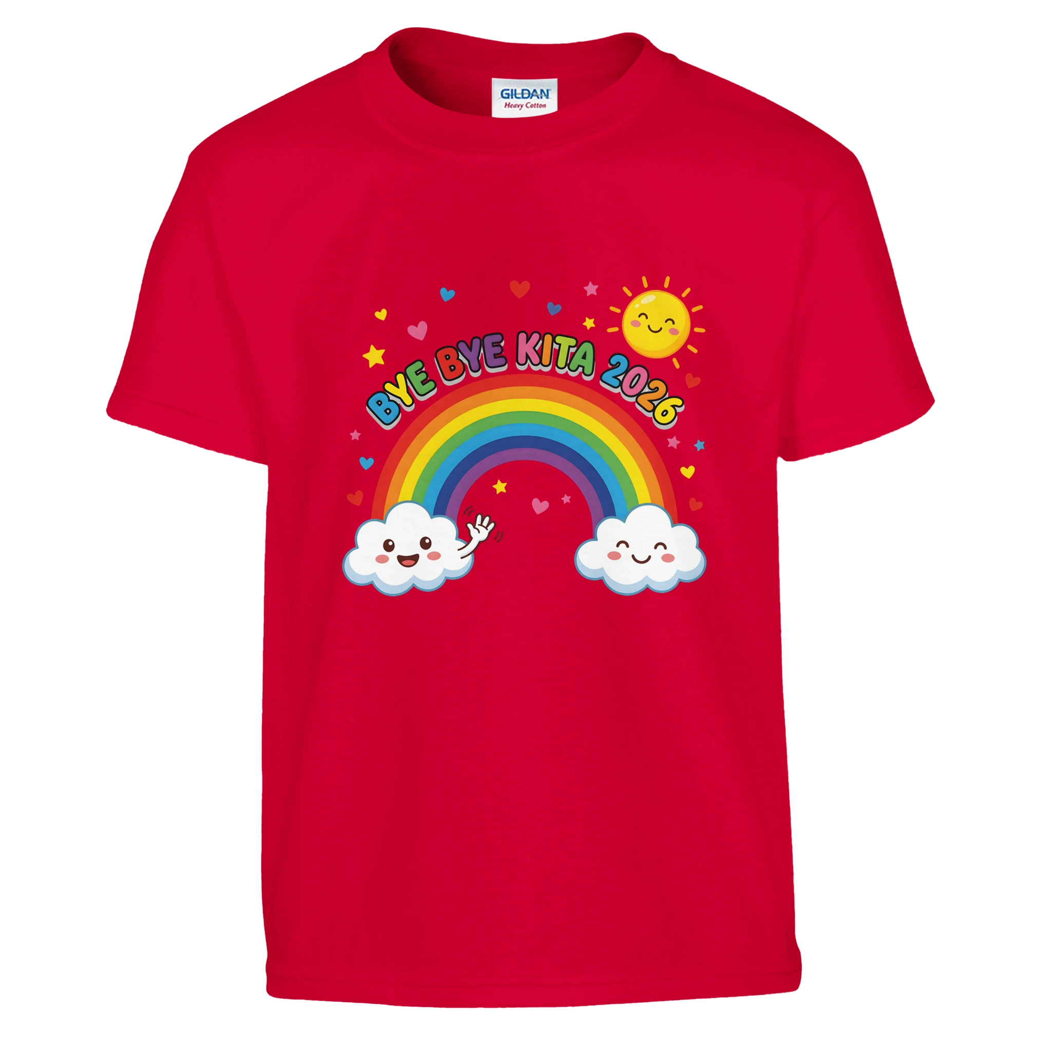 Bye Bye Kita 2026 T-Shirt – Kinder T-Shirt in Rot, Freisteller