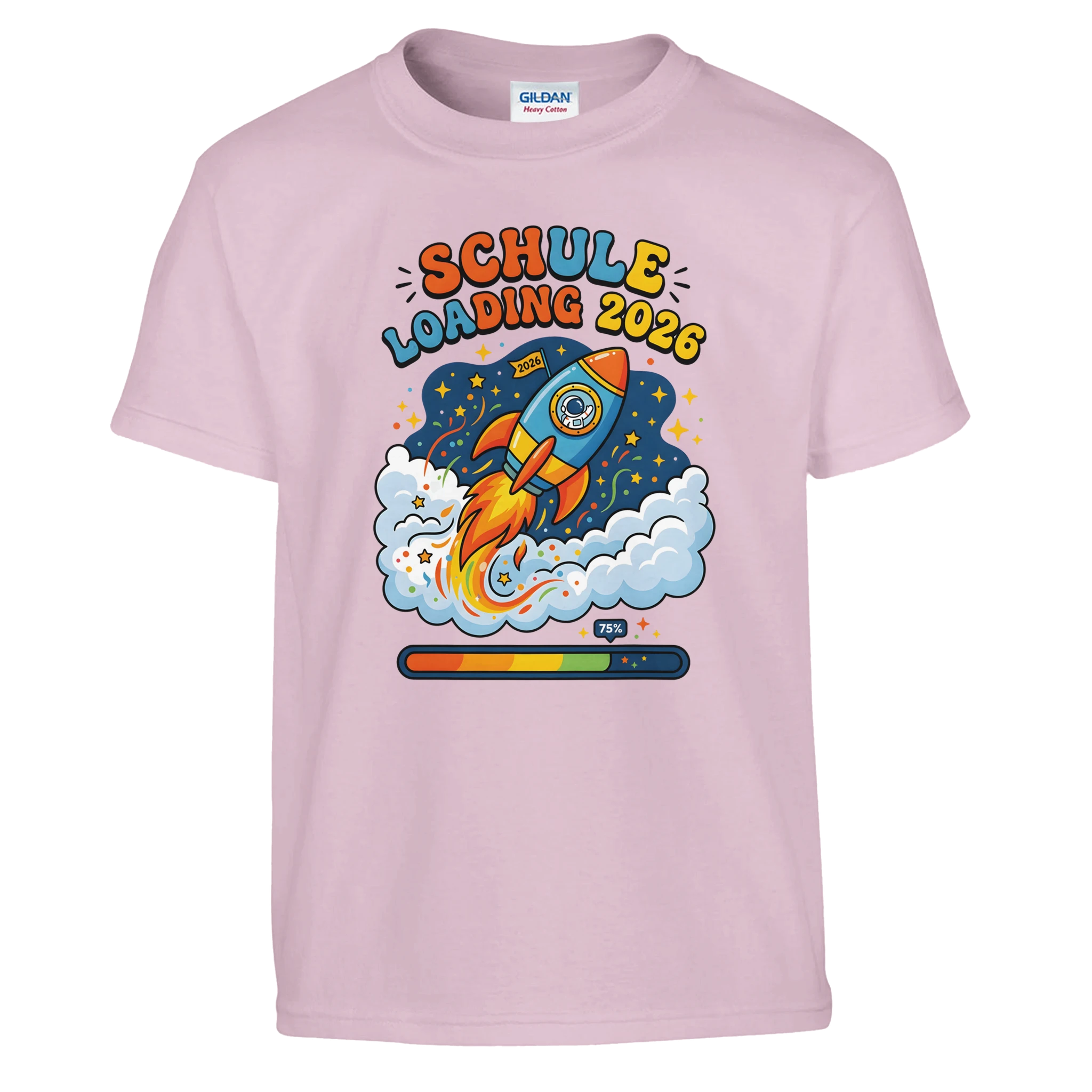 Schule Loading 2026 Einschulung Shirt Ladebalken – Kinder T-Shirt Nahaufnahme Aufdruck